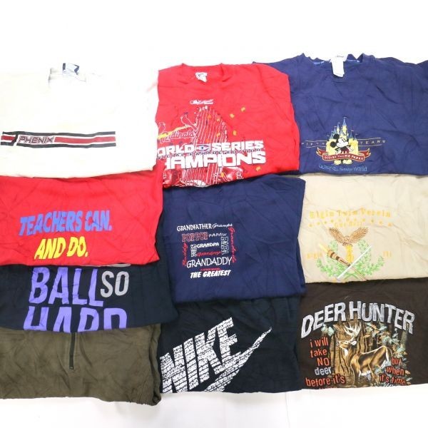 ◎ USA古着卸 プリント スウェット 長袖 ロングスリーブ (L XL) 大きいサイズ 10枚セット まとめ売り 1円スタート SP1099