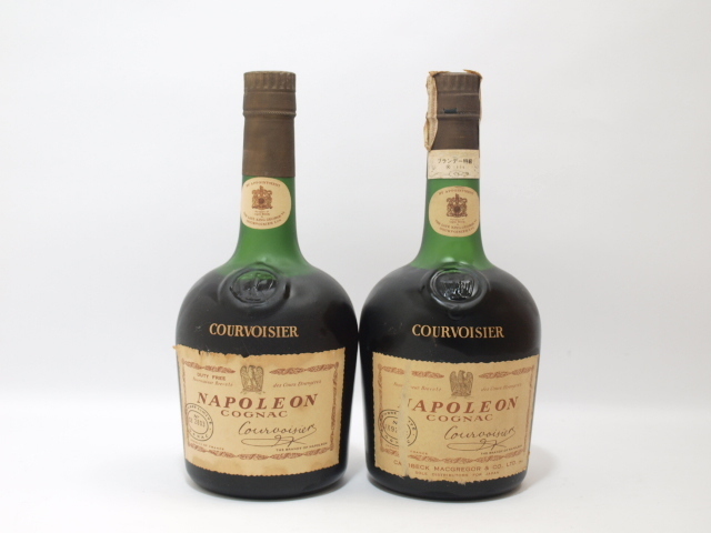 古酒　NAPOLEON　COGNAC　COURVOISIER　クルボアジェ　2本 ナポレオン クルボアジェ コニャック COURVOISIER 700ml - 古酒 : 旧
