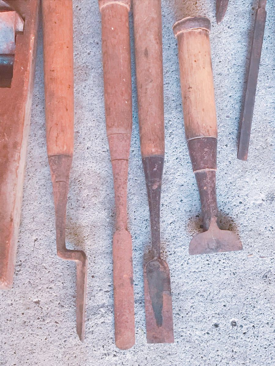 大工道具 鑿 ジャンクセット((検索 鑿 鉋 かんな 家具職人 宮大工 指物