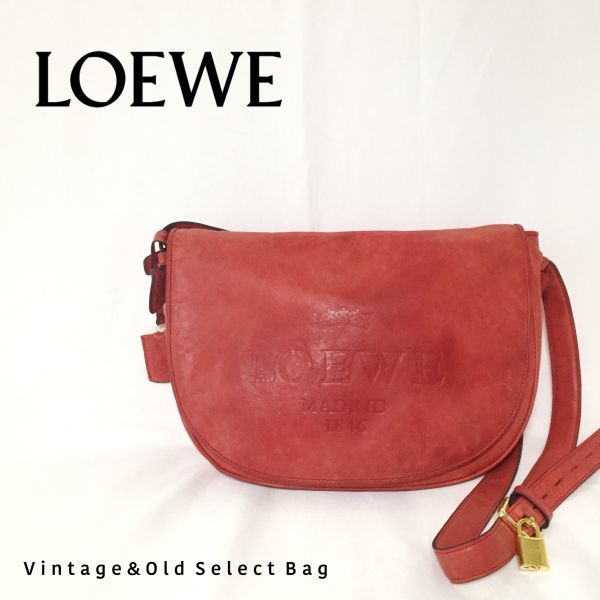 高品質，定番 LOEWE ロエベ ヘリテージ ショルダーバッグ レッド レザー(ショルダー)｜売買されたオークション情報、yahooの商品情報をアーカイブ公開 - オークファン 女性用