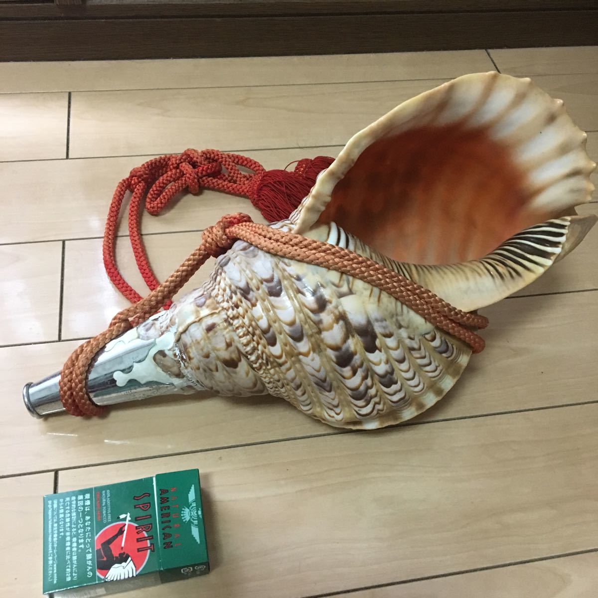 308 法螺貝　山伏　熊よけ ホラガイ　ほら貝 38cm 1113g 法螺貝現状中古品 308 法螺貝 山伏 熊よけ ホラガイ ほら貝 38cm 1113g