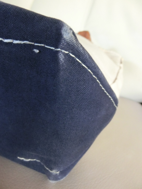 ■格安スタート■エルエルビーン　LL　BEAN　トートバック　レザーハンドル　ネイビー　モノグラム　Y　刺繍　_4