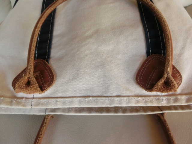 ■格安スタート■エルエルビーン　LL　BEAN　トートバック　レザーハンドル　ネイビー　モノグラム　Y　刺繍　_8