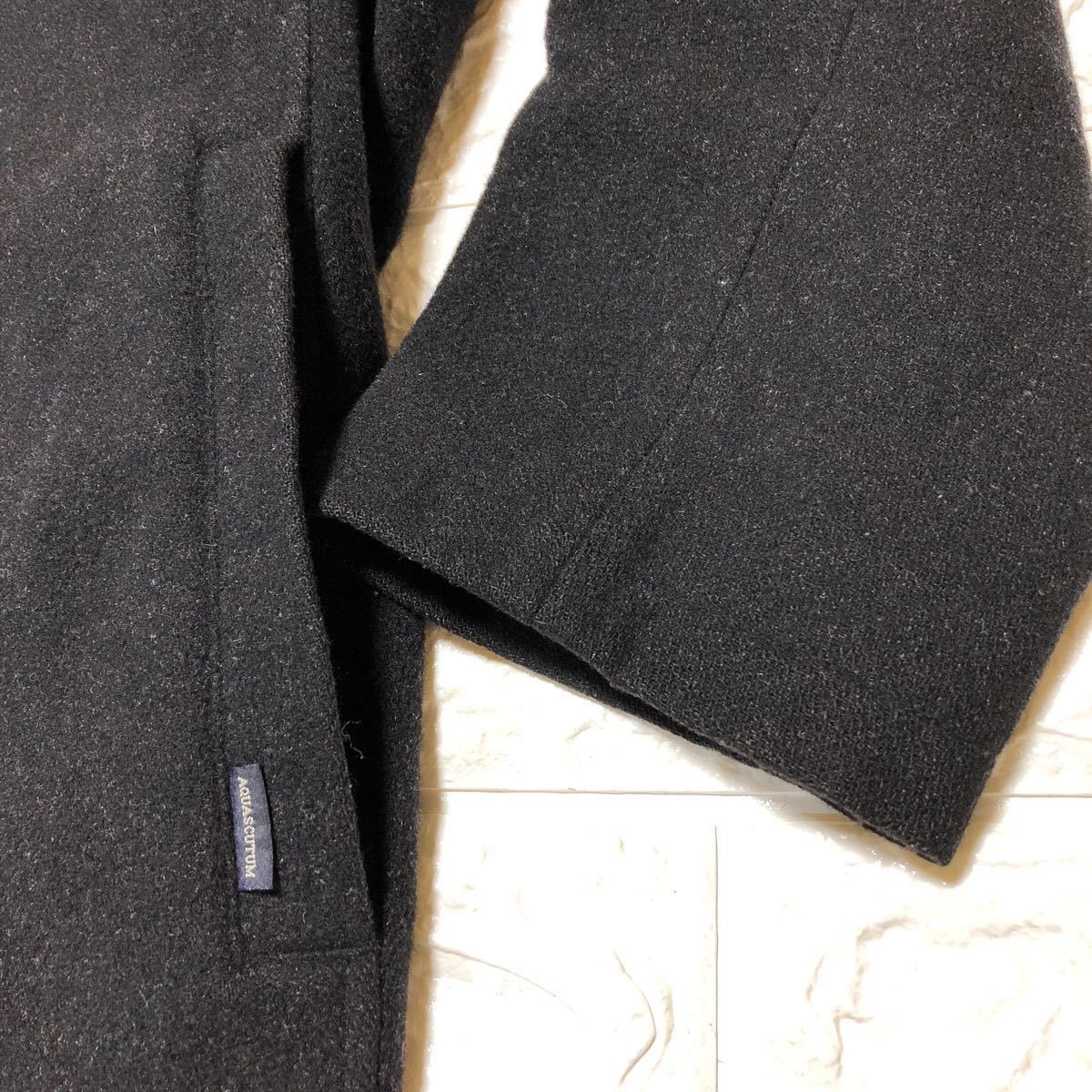 ★カシミヤ混！上品な男の着こなし★美品 アクアスキュータム Aquascutum ステンカラー コート ハーフ丈 ブラック XXL メンズ 秋 冬 カシミヤ コート（ブランドアクアスキュータム Aquascutumアクアスキュータム定価286,000円（税込 男前でいたいなら、アクアスキュータムでコーデせよ！ | MEN'S