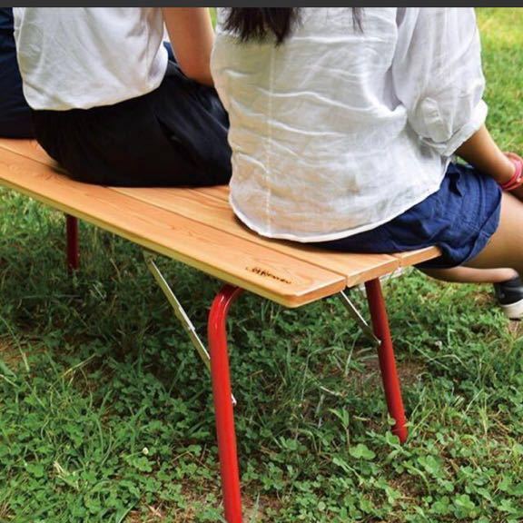 カステルメルリーノ CASTELMERLINO 折りたたみ木製テーブル 赤脚