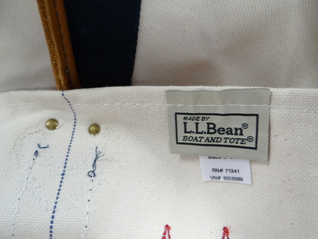 1025-8LLbeanエルエルビーン ビンテージトートバッグLLビーンMADE IN USA カタディンロゴ　レザーハンドル_6