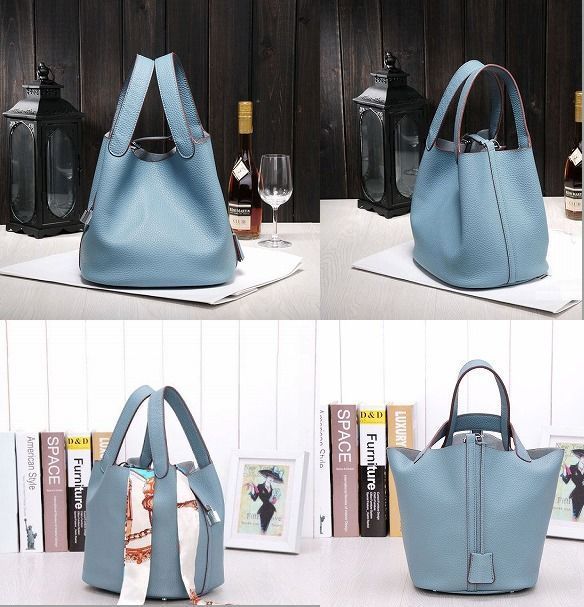 キューブバッグ◆レディース ハンドバッグ トートバッグ 牛革 レザー スモーキーブルー 人気◆新品