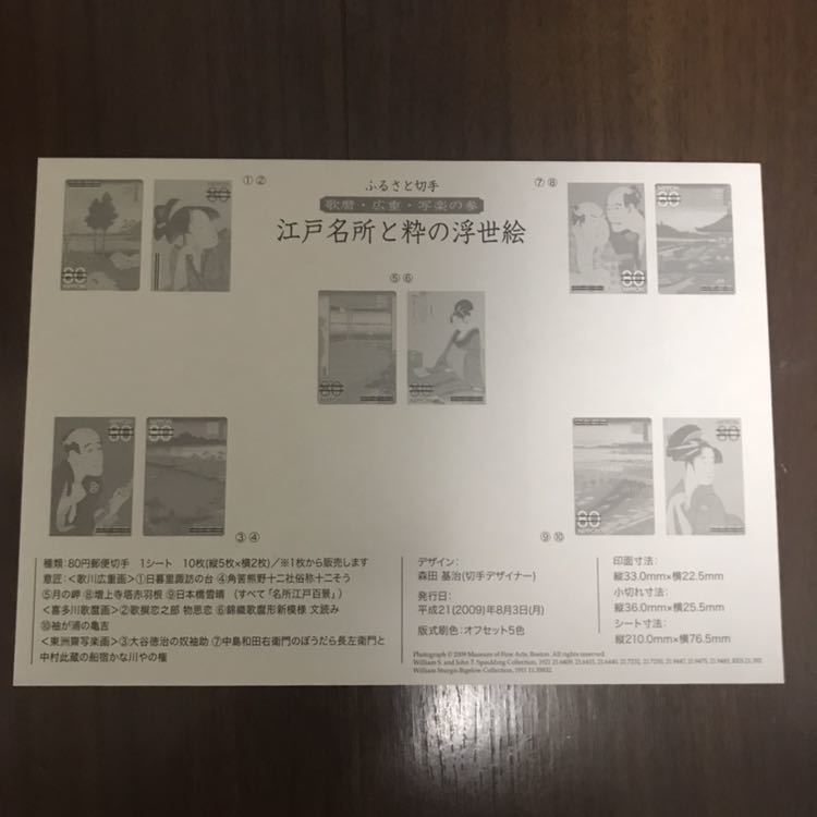 【切手帳】歌麿・広重・写楽の参 江戸名所と粋の浮世絵_6