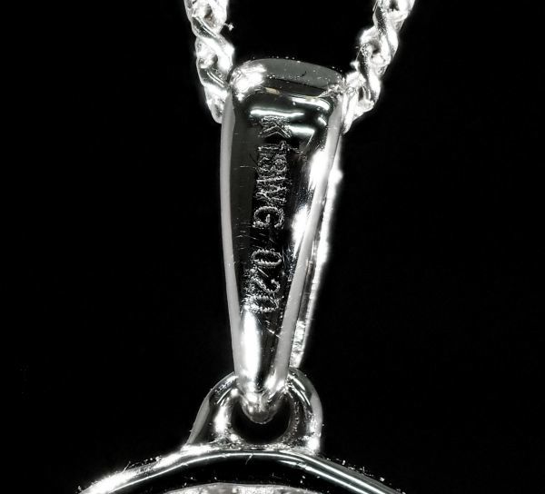 【極美】【定価38万】最高純度 天然 ダイヤモンド ネックレス 《0.20ct》(Natural Diamond 18金製 K18 WG 刻印有 Dia000101-3-2