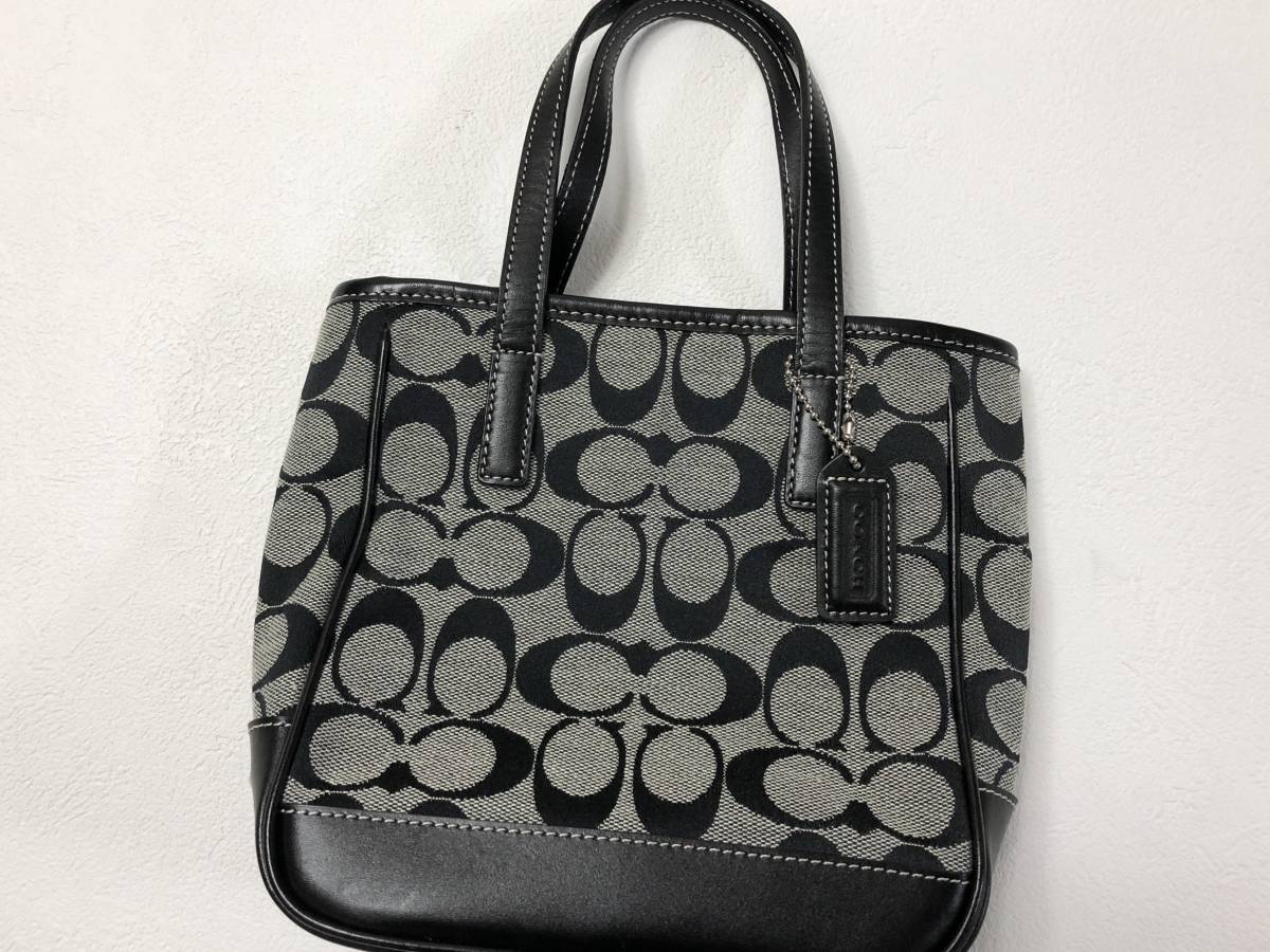1円～超美品 COACH コーチ シグネチャー柄ハンドバッグ コーチ 