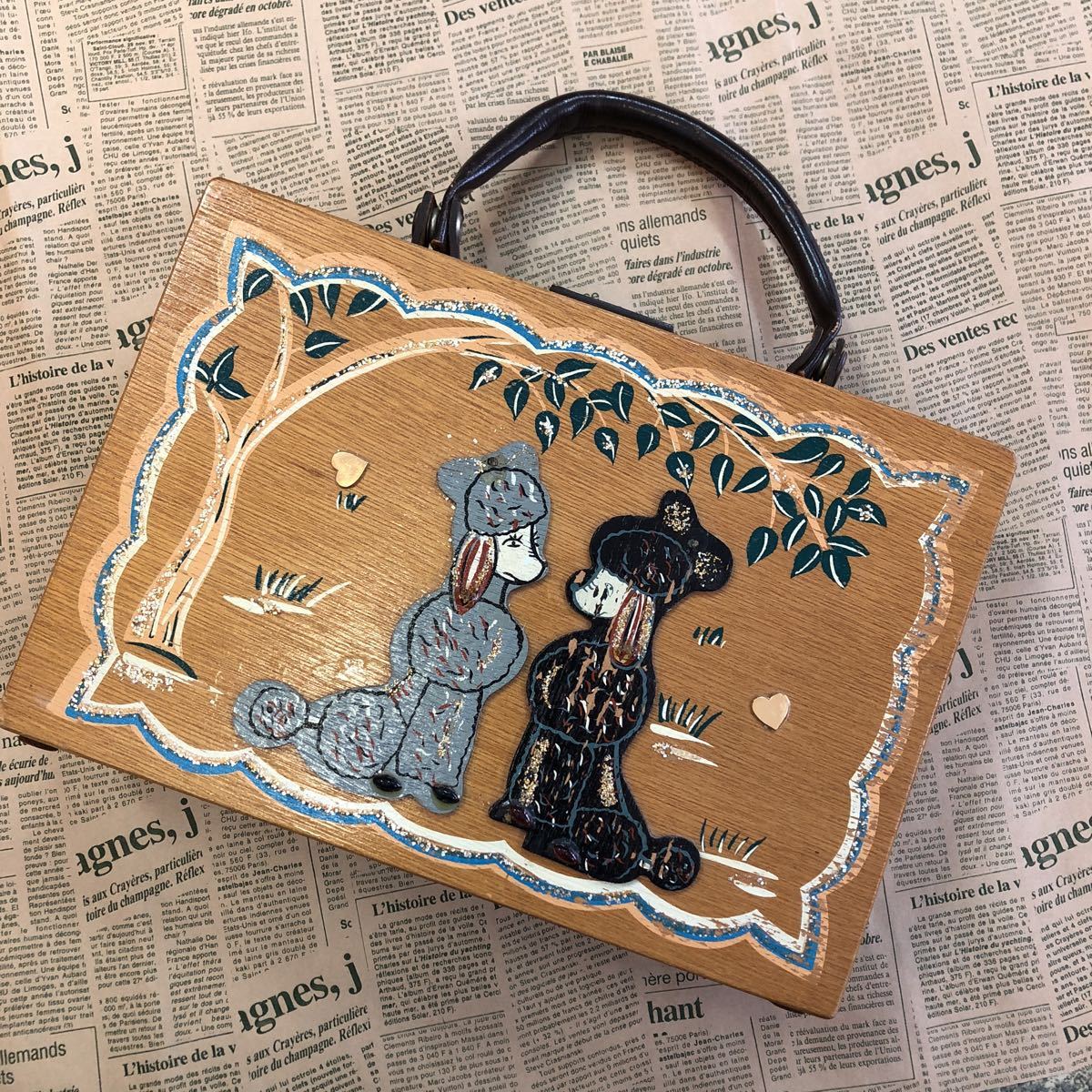 50s プードル 木箱 バッグ vintage ビンテージ 50年代 rockabilly 