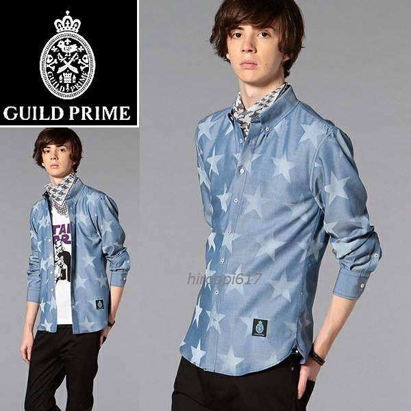  定価1.9万 GUILD PRIME ギルドプライム スター STAR 星柄 光沢リヨセル ドレープ ダンガリー BDボタンダウン 長袖シャツ 三陽商会(Lサイズ)｜売買されたオークション情報、yahooの商品情報をアーカ 長袖シャツ一般