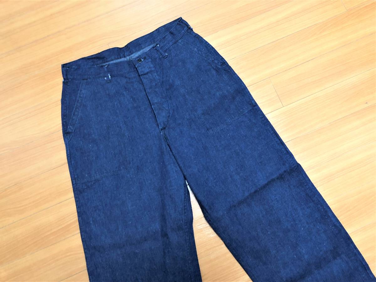  40s 米軍実物 US NAVY ミリタリー インディゴ デニムトラウザー ベイカーパンツ デッキパンツ 濃紺 ビンテージ アメリカ軍 WW2 USN(Mサイズ)｜売買されたオークション情報、yahooの商品情報をアー Mサイズ