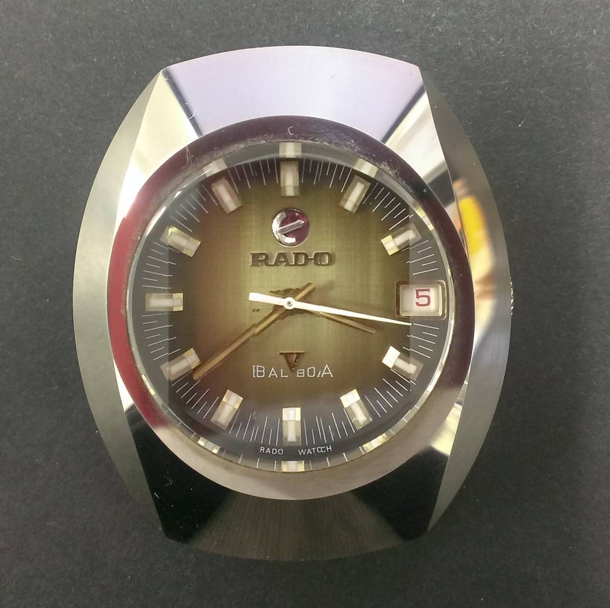 ラドー RADO バルボア BALBOA 自動巻き デイト 3針 カットガラス 