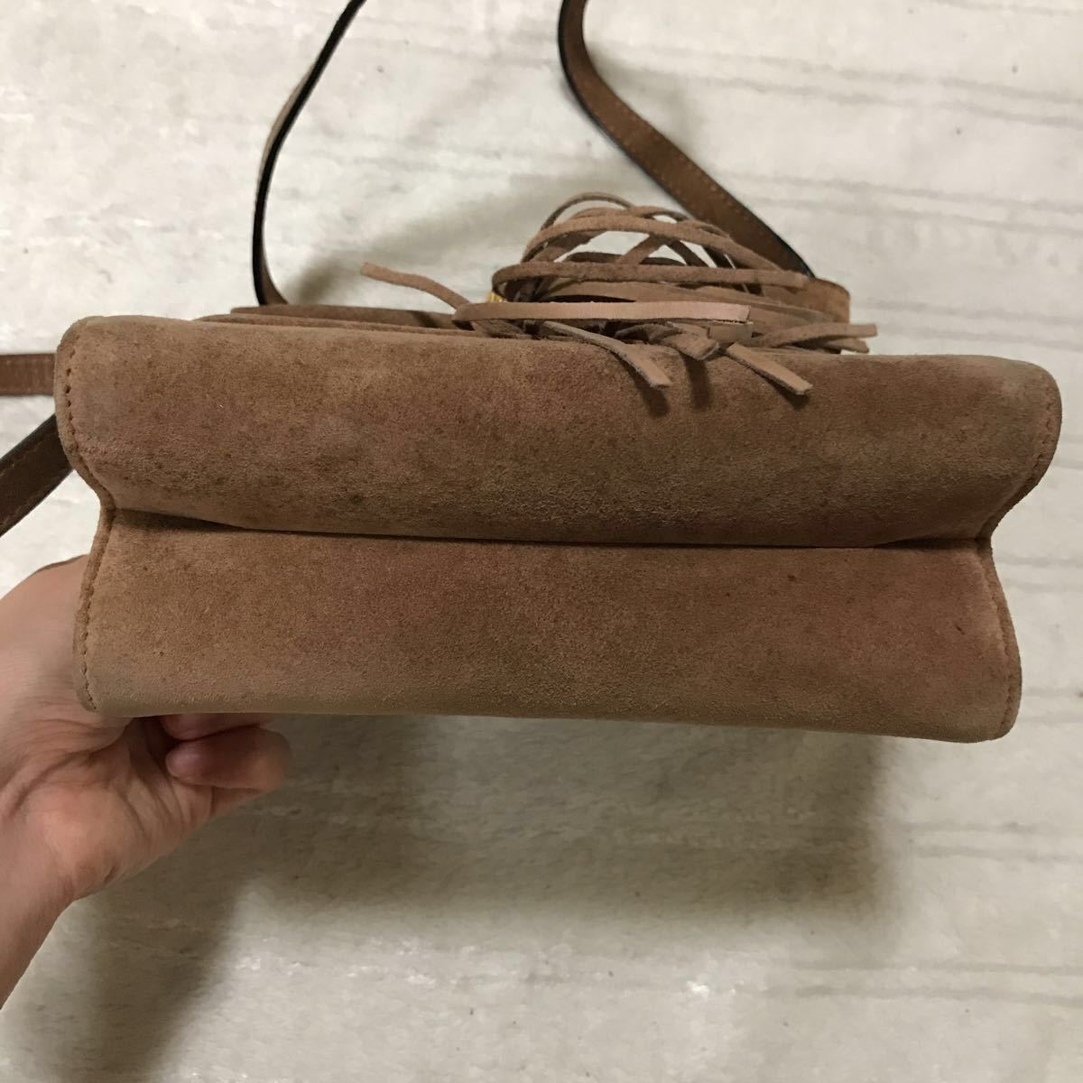 【超激レア】フェラガモ ヴィンテージ フリンジ ショルダーバッグ スエード ブラウン 正規品 Ferragamo フェラガモ Salvatore 斜め掛け (サルヴァトーレ ハンドバッグ