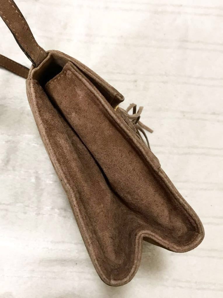 【超激レア】フェラガモ ヴィンテージ フリンジ ショルダーバッグ スエード ブラウン 正規品 Ferragamo フェラガモ Salvatore 斜め掛け (サルヴァトーレ ハンドバッグ