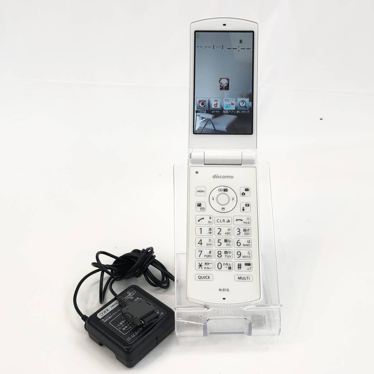 ★中古そこそこ綺麗★docomo ドコモケータイ N-01G ホワイト 制限〇 白ロム