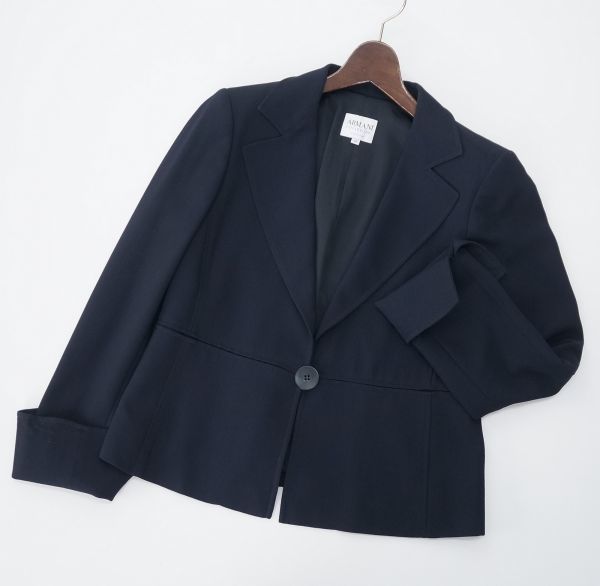 T8021 イタリア製 アルマーニコレッツォーニ ウール100％ テーラードジャケット/ショートジャケット ブラック 42(ジャケット ...