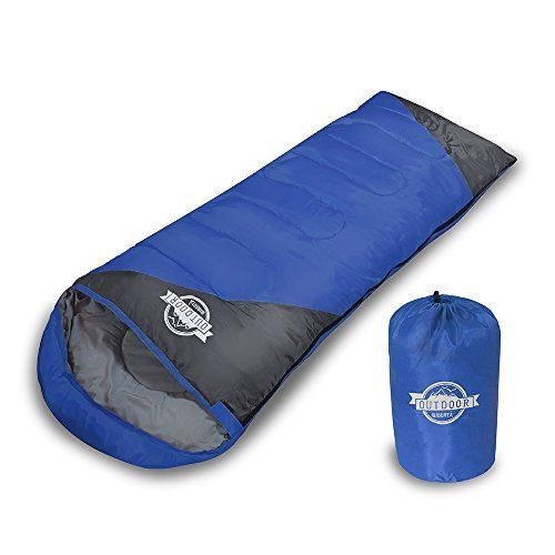 大人気 WIBERTA(ウィベルタ) 寝袋 シュラフ コンパクト スリーピングバッグ 軽量 封筒型 丸洗い可能 収納袋付き ブルー 最低使用温度0度_1