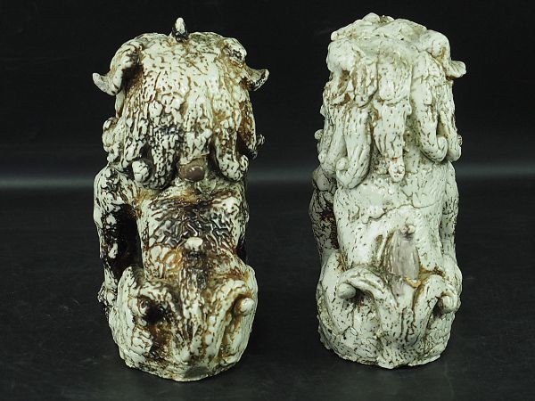 獅子 江戸時代 備前焼 白備前 希少品 骨董品 置物 古備前 青備前 九谷焼