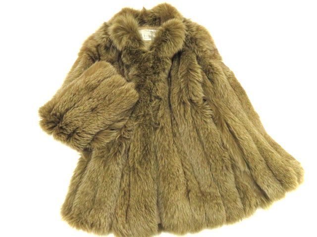美品○LABELDA/ラベルダ 高級 ボリューム フォックスファー襟 カシミヤ 