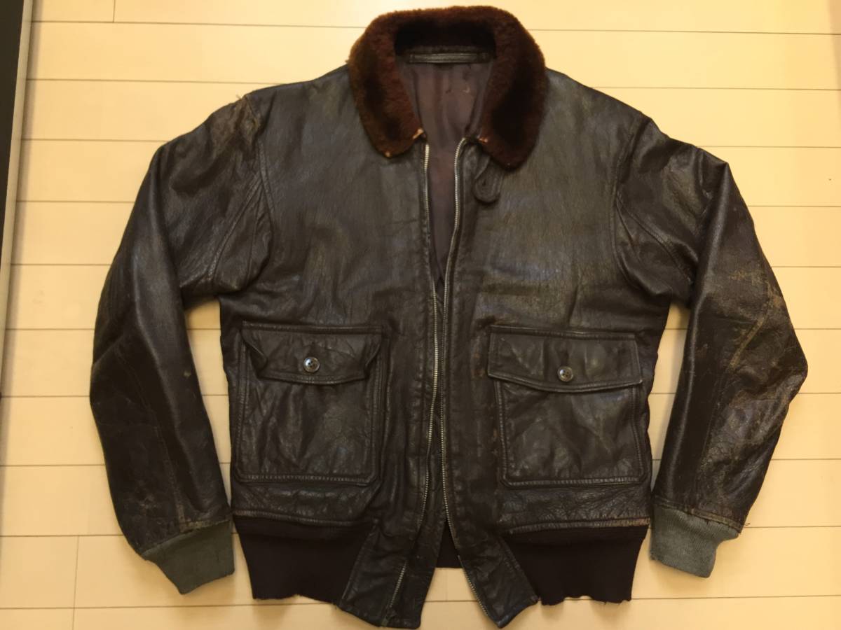 正規通販 50S U.S.NAVY U.S.N G-1 フライトジャケット レザー CONMAR 