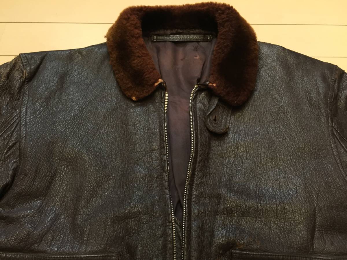 正規通販 50S U.S.NAVY U.S.N G-1 フライトジャケット レザー CONMAR 