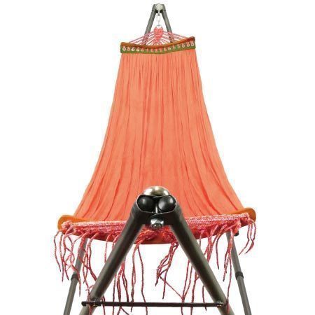 ポータブルハンモック HAMMOCK 折りたたみ スタンド付き ペールオレンジ HM-001 【レジャー 自立式 室内 キャンプ アウトドア】