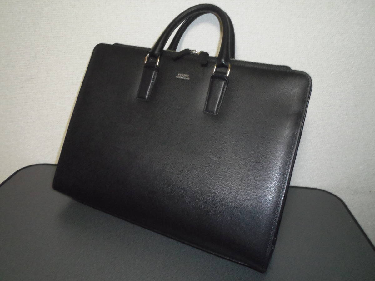 PORTER レザー ブリーフケース FLUX 美品 黒 BLK 牛革 本革 197-01503
