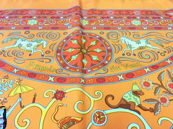 ∇美品 HERMES エルメス カレ90 風の民 Peuple du Vent スカーフ