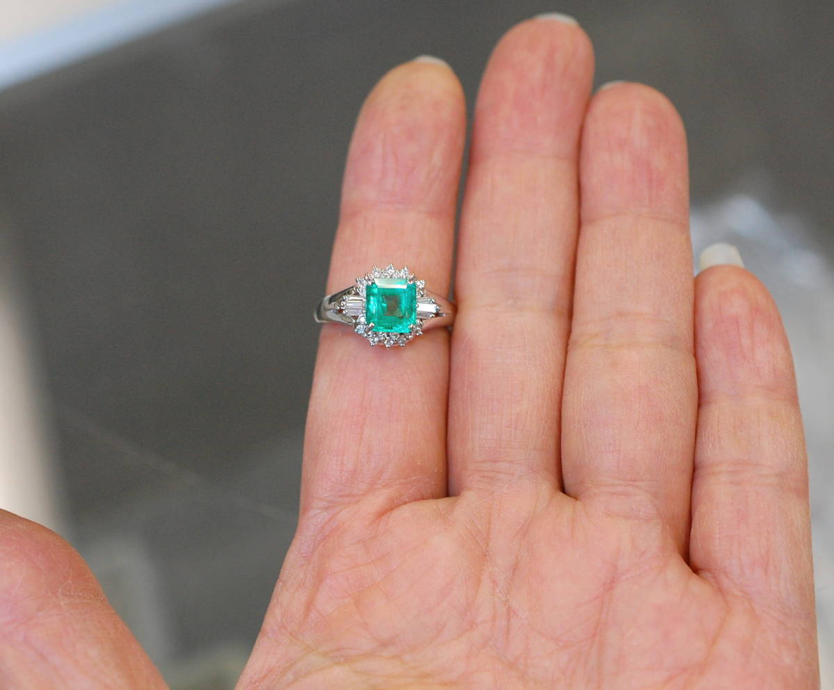 100~ソ付Pt900色艶綺麗!天然エメラルド2.65ctD0.68ct8.4gR ￥100 100 
