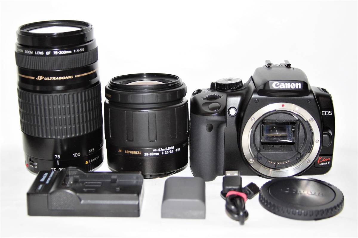美品・動作良好】Canon キャノン EOS Kiss Digital X ダブルズーム