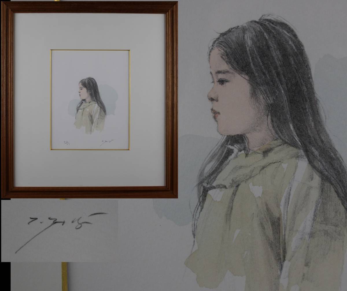 逸品！◇真作◇藤井勉作タイトルおやすみ（赤）36⁄77リトグラフ＋