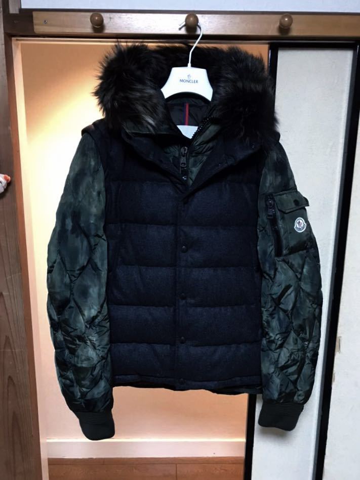 絶対王者“迷彩×BlackFur×Wool “ 新品 国内正規品 モンクレール ウール 
