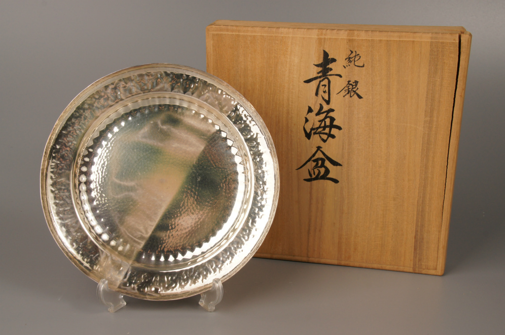 銀製 菓子皿 新品未使用 共箱入り ☆骨董収集品☆その409 大阪