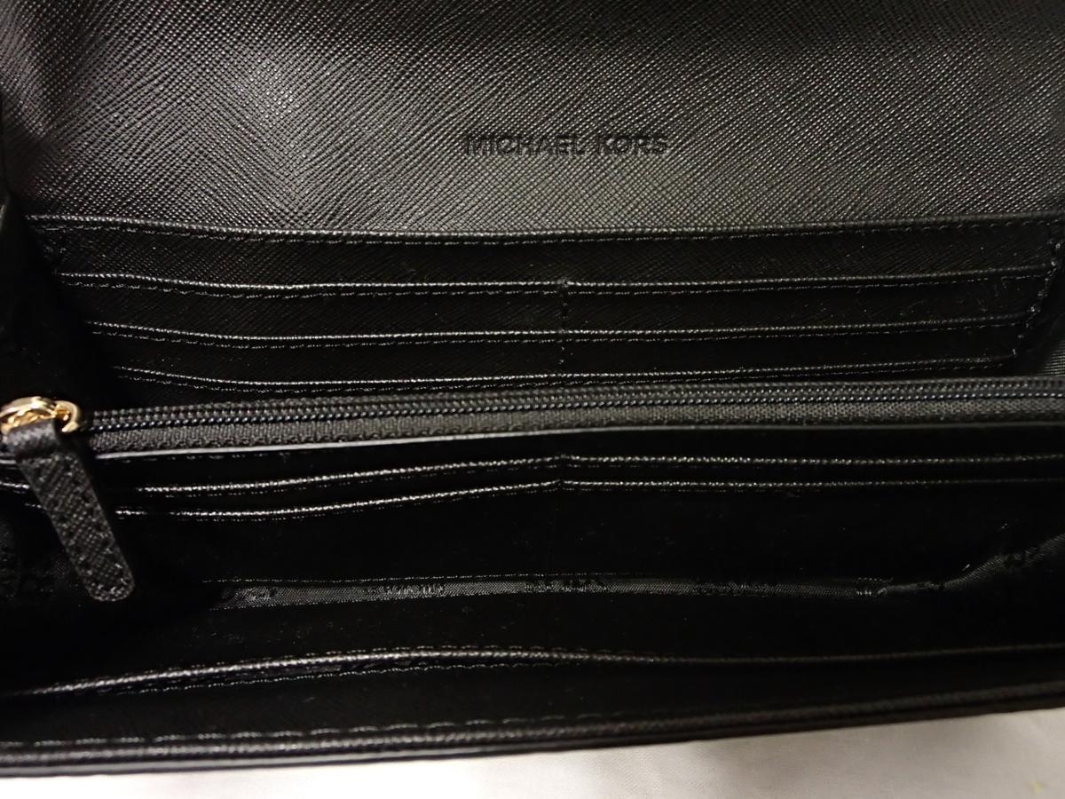 キングラム[18]マイケルコース　MICHAEL KORS　レザー　MK　長財布　黒　ブラック