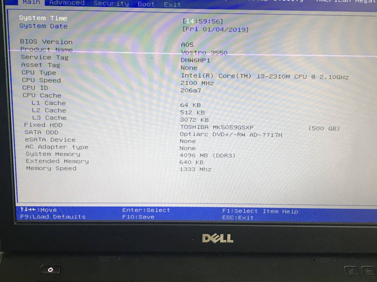 ジャンク[DELL vostro 3550 ][本体Windows 7 Pro OA] [Core i3-2310M 