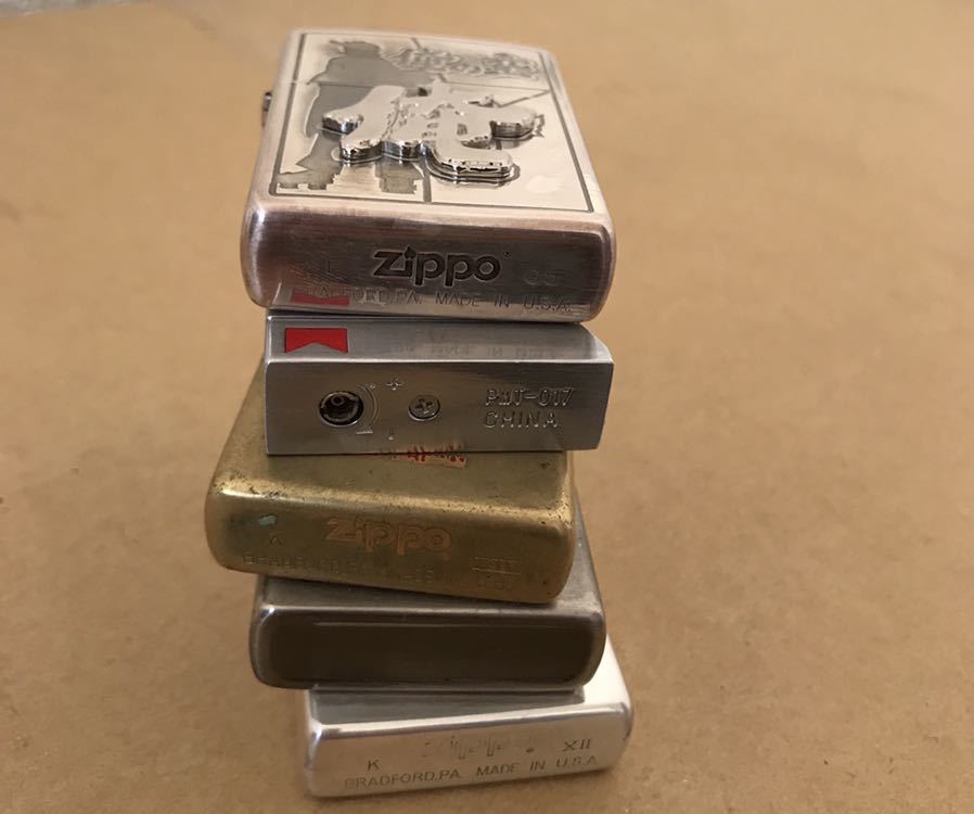 【大得価，2026】 ZIPPO ジッポ まとめて 5台 Made in USA ジャンク品(Zippo)｜売買されたオークション情報、yahooの商品情報をアーカイブ公開 - オークファン Zippo