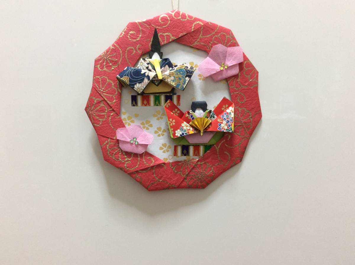 折り紙リース ひなまつり ２