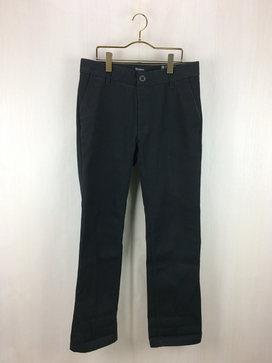 Brixton◆ストレートパンツ/32/コットン/BLK/RIGID TWILL