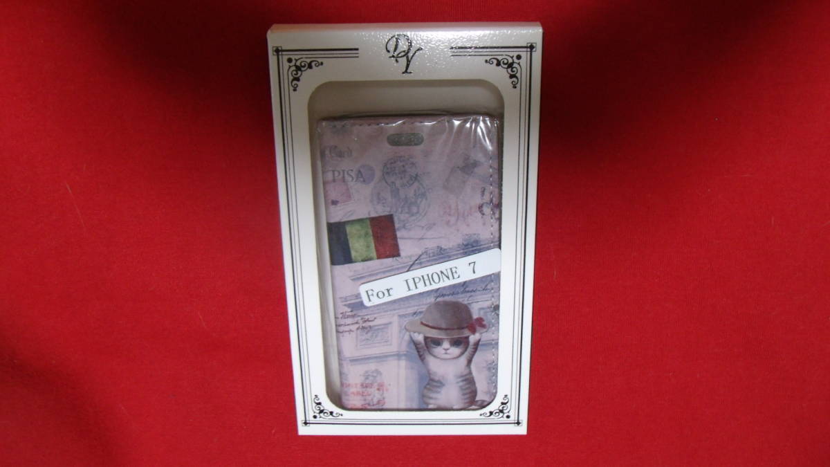 iPhone7 対応 手帳型 ケース 猫 　新品 　送料込 ☆ 　猫好きさんへ！☆彡_1