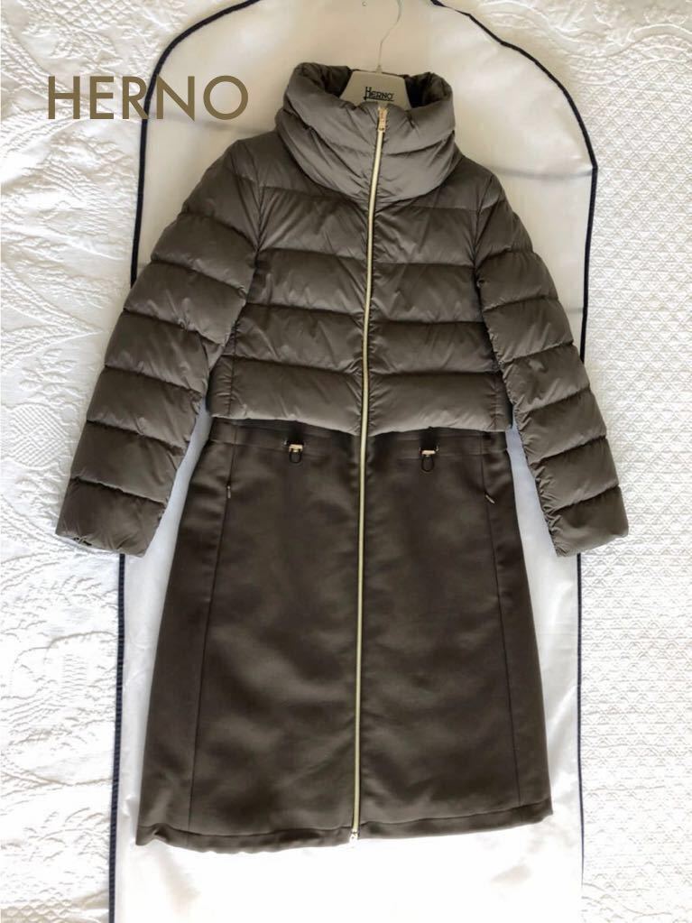 HERNO 定価約23万 正規店購入 ダウン コート38 カーキ色 イタリア製 ヘルノ(コート)｜売買されたオークション情報、yahooの商品 ...