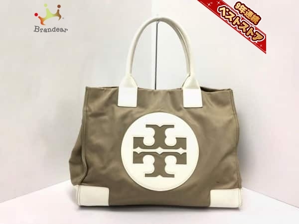 トリーバーチ TORY BURCH バッグ トートバッグ ナイロン×レザー ベージュ×白