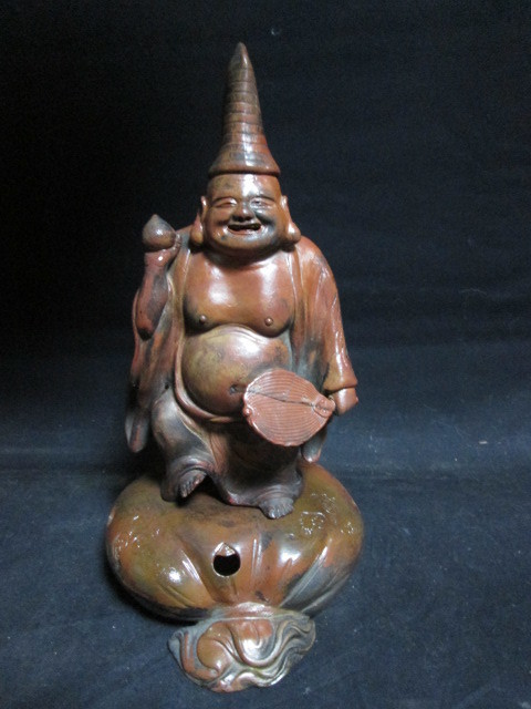 白備前 青備前 香炉 布袋 備前焼 置物 レア古備前・レア備前焼 備前焼