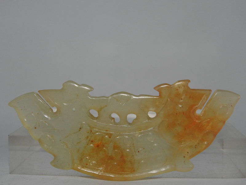 大珍品 和田玉手彫 龍形 根付 時代物 稀少 貴重 ホビー、カルチャー