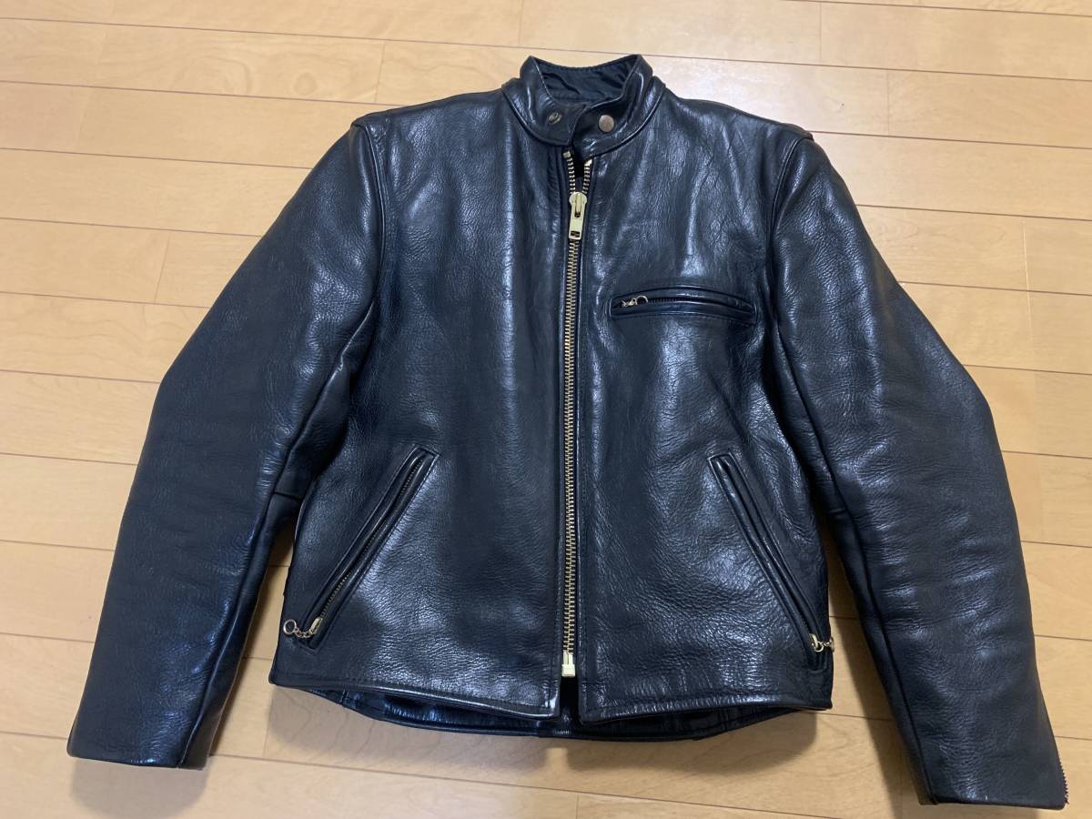 希少 34 VANSON TYPE B バンソン シングル ライダース ジャケット 別注 