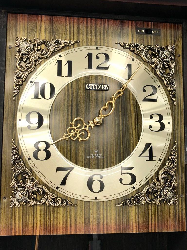 0128m4 ◇CITIZEN/シチズン◇ 掛け時計 柱時計 振り子時計 昭和レトロ