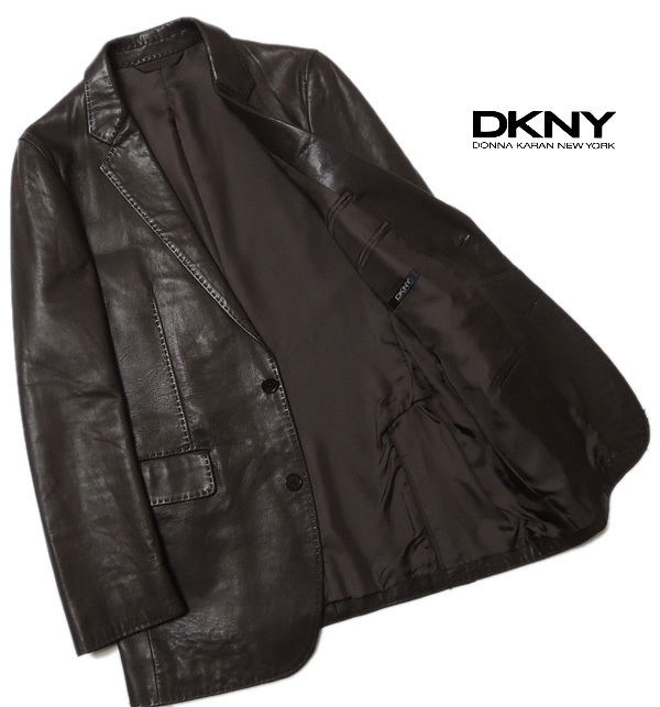 ラ*S様 DKNY ブラック羊レザーブレザー Mサイズ DKNY ダナキャラン・ラムレザージャケット・M 羊革 【公式通販】