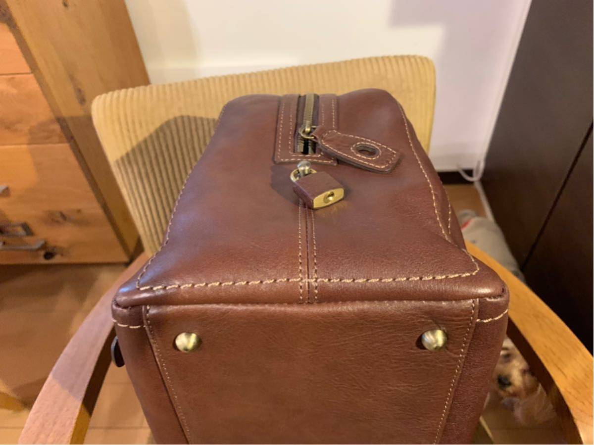 中古 土屋鞄製造所 トーンオイルヌメ アンティック ボストンバッグ