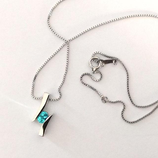 強テリ 美パライバ 0.291ct シンプル ネックレス Pt900 パライバトルマリン プラチナ_1